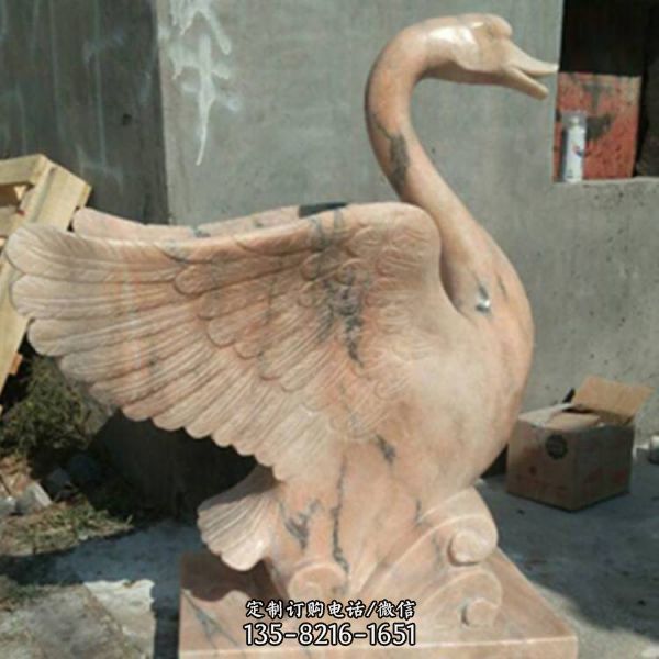 别墅小区大理石喷水天鹅景观雕塑（4）
