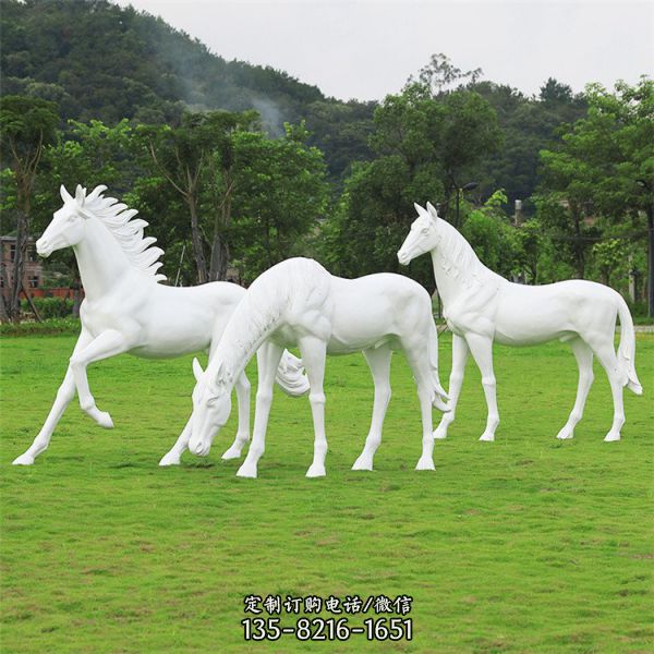 玻璃钢动物雕塑制作 仿真马 户外园林城市景观摆件（3）