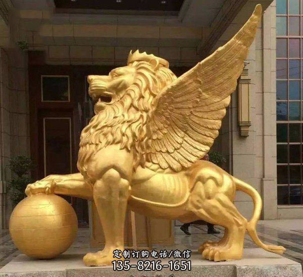 酒店门前摆放狮子铸铜动物雕塑（1）