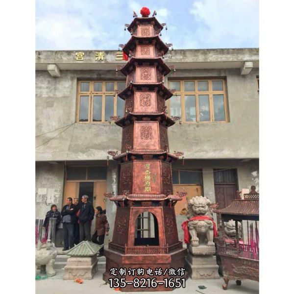 铸造室外寺庙长方形 宗祠供奉铜摆件 香炉雕塑（6）