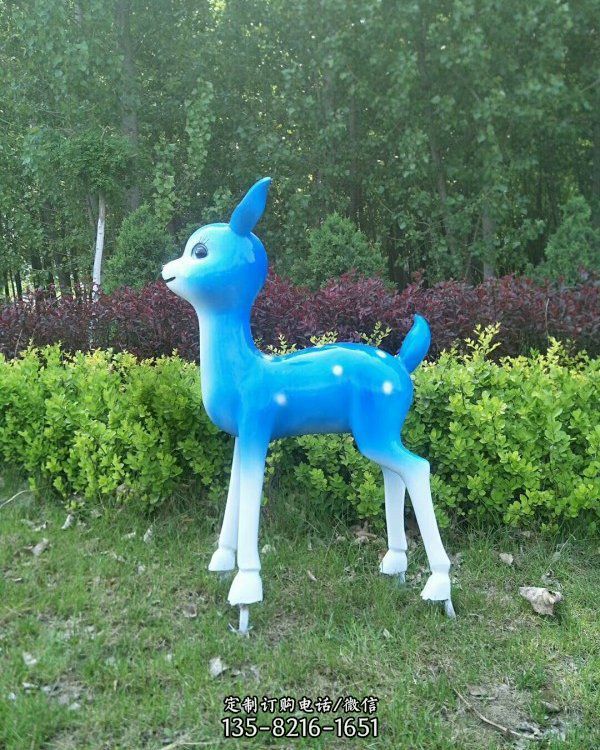 公园景区玻璃钢卡通彩绘鹿雕塑（2）