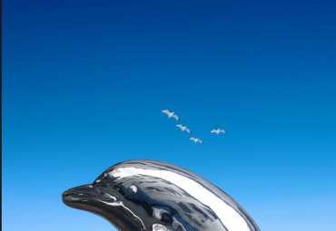 海豚之光——不锈钢镜面雕塑