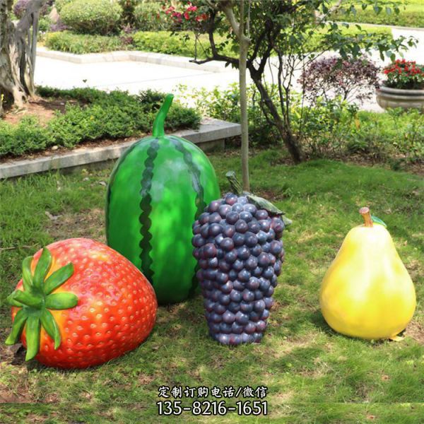 公园广场旅游园区玻璃彩绘仿真植物水果雕塑（3）