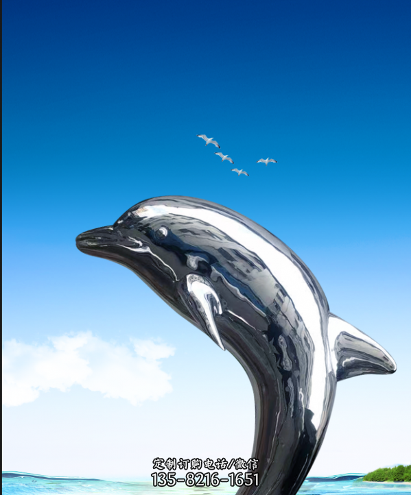 不锈钢海豚，镜面海豚