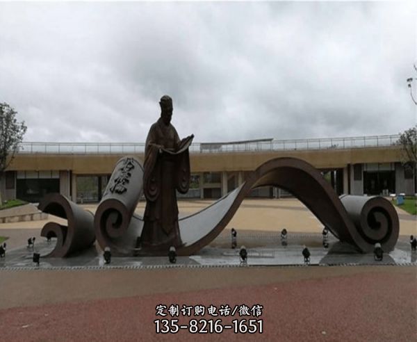 景区广场摆放不锈钢主题精神堡垒标志雕塑（1）