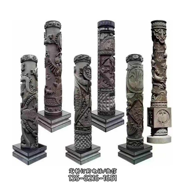 营造独特气质的大理石石雕户外园林景观石柱雕塑