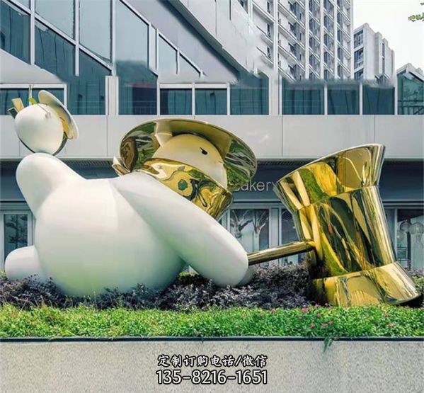 卡通大侠商场游乐园人物公仔摆件 玻璃钢功夫熊猫雕塑 （1）