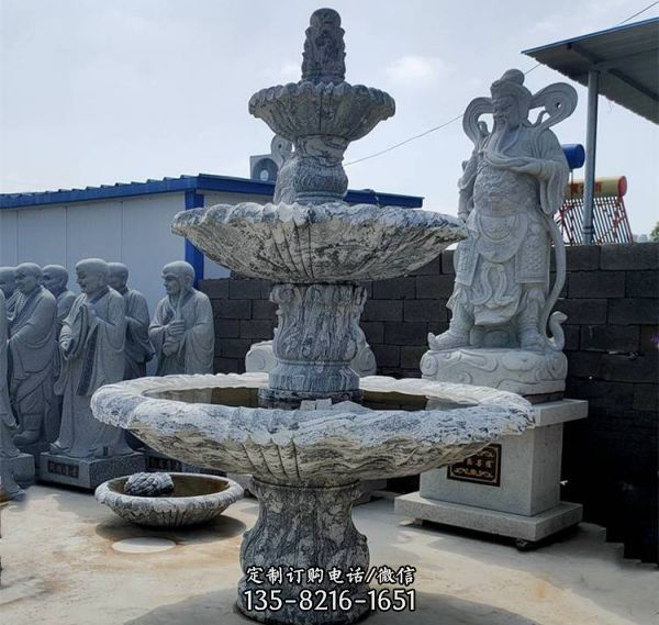 石雕喷泉欧式水钵大理石黄锈石庭院流水风水球喷泉雕塑（2）