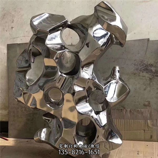 城市广场摆放大型不锈钢抽象雕塑圆环铁艺金属模型 （4）