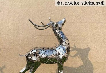 不銹鋼創(chuàng)意鏡面梅花鹿擺件 