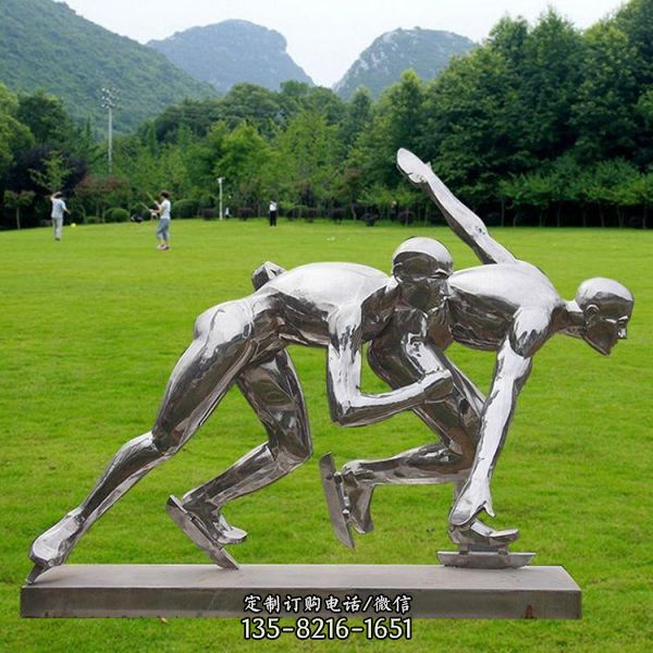  广场校园踢足球运动小品摆件不锈钢镜面运动人物雕塑（2）