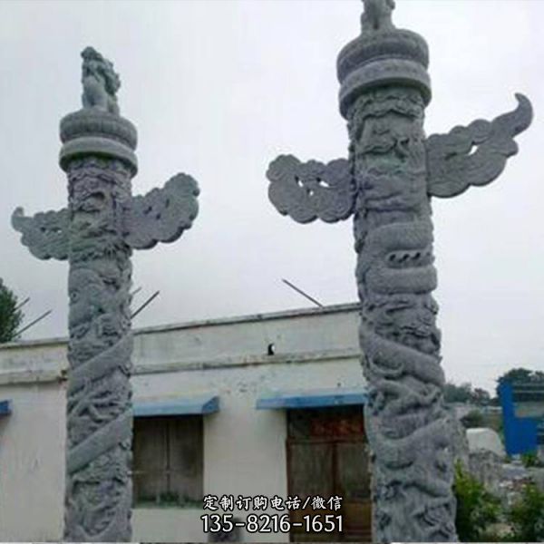 花岗岩石雕龙柱 各种寺庙青石盘龙柱 景区石龙柱雕塑（2）