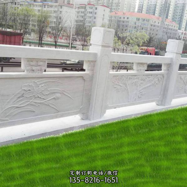 园林河道装饰汉白玉雕刻防护栏（1）