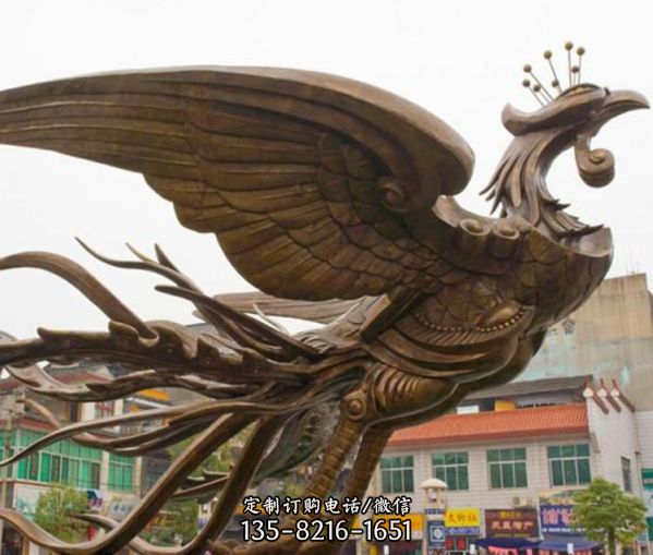 大型户外广场铜凤凰雕塑（1）