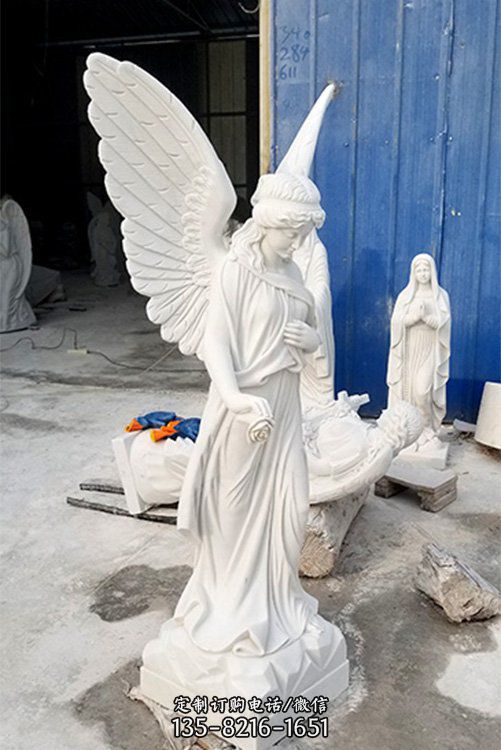 欧洲希腊女神石像 西方欧式人物雕塑 带翅膀的天使雕塑（1）