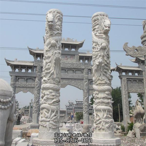 户外大型浮雕龙柱故宫寺庙大型景观雕塑（8）