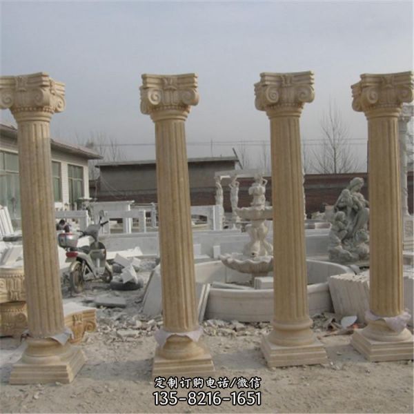 景区广场大型石雕龙柱雕塑（1）