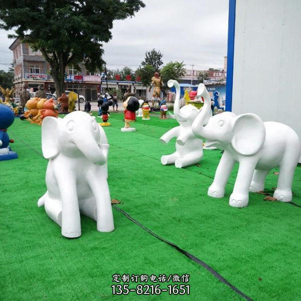 仿真动物摆件幼儿园公园绿地装饰定制玻璃钢小象景观雕塑（2）