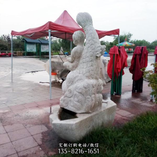 中式石雕喷泉造型支持雕刻户外喷泉雕塑（4）