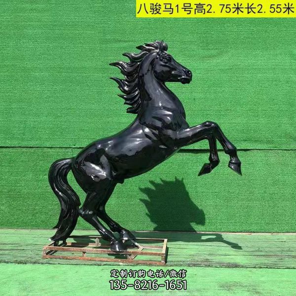 玻璃钢彩绘马雕塑仿真动物飞马仿铜战马园林广场公园雕塑（1）