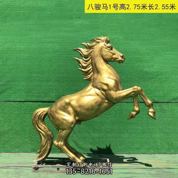 玻璃钢彩绘马雕塑仿真动物飞马仿铜战马园林广场公园雕塑（4）