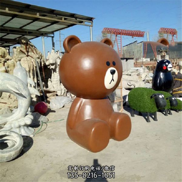 卡通玻璃钢雕布朗熊 商场美陈广场商业街动物雕塑（2）