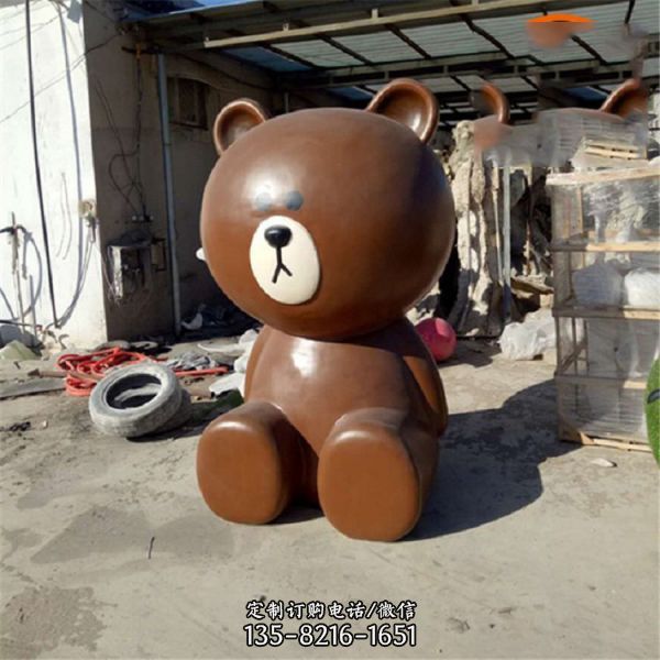 卡通玻璃钢雕布朗熊 商场美陈广场商业街动物雕塑（3）
