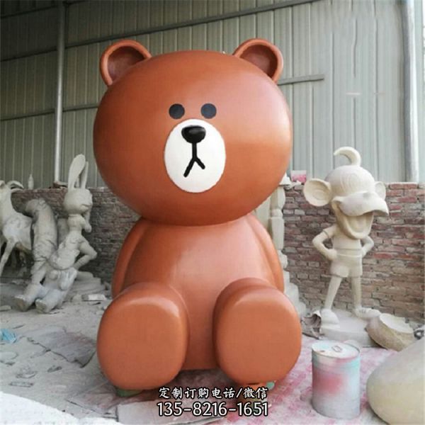 卡通玻璃钢雕布朗熊 商场美陈广场商业街动物雕塑（4）