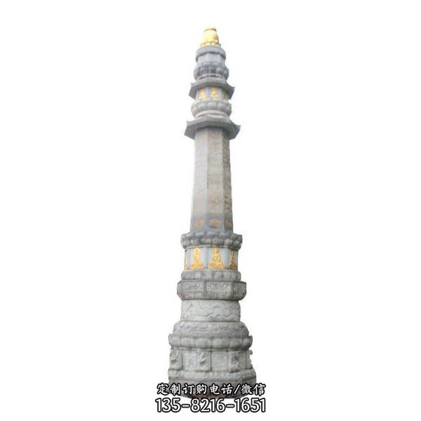 石雕寺庙经幢是一种雕刻技术，它由雕刻石头来制作的经…