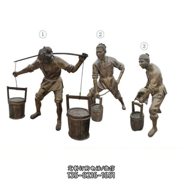 广场园林摆放民俗生活场景人物景观铜雕塑（3）