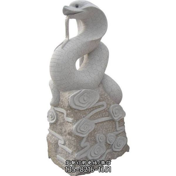 园林大理石石雕十二生肖蛇