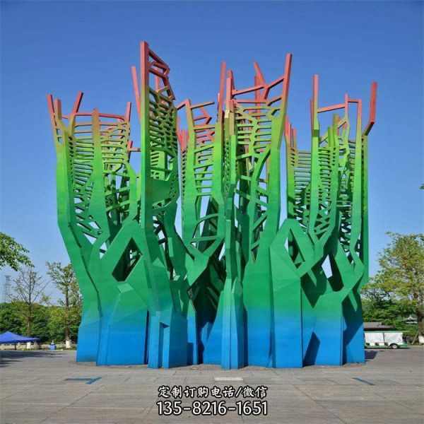 广场学校户外大型创意抽象不锈钢雕塑摆件 园林景观不锈钢雕塑（5）