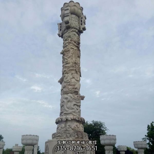 广场大型摆件石雕园林景观龙柱雕塑（2）