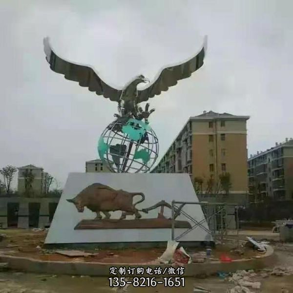 铸铜老鹰 不锈钢雄鹰展翅雕塑广场公园园林动物摆件（7）