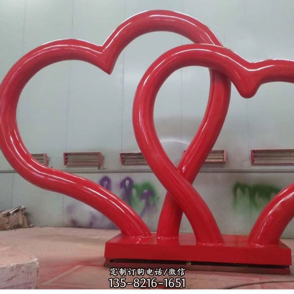 心形雕塑摆件 创意城市美陈  玻璃钢爱人雕塑厂家 爱情雕塑模型 雕塑（3）