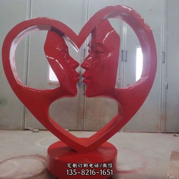 心形雕塑摆件 创意城市美陈  玻璃钢爱人雕塑厂家 爱情雕塑模型 雕塑（4）