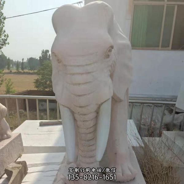 花岗岩 公司酒店门口风水象雕刻  仿古镇宅灵气石雕大象雕塑（4）