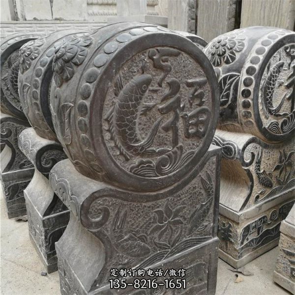  庭院装饰中式传统门鼓摆件 花岗岩石材抱鼓石雕塑（5）