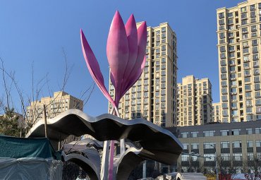 浪漫城市——景观不锈钢花朵雕塑  