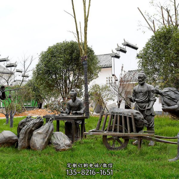 公园大型铜雕情景小品人物雕塑（3）