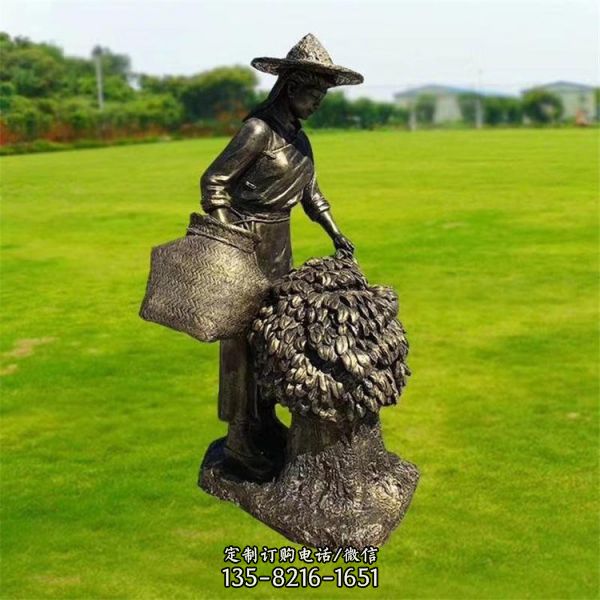 制茶人物 展示制茶过程的雕塑茶文化主题铜雕人物雕塑（1）