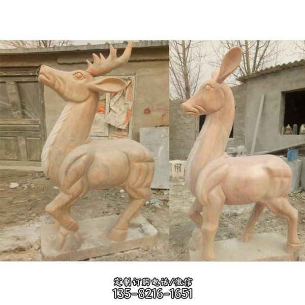 公园户外草坪摆放大理石雕刻山羊动物景观雕塑（1）