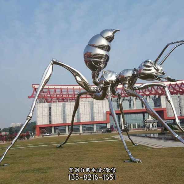 公园绿地不锈钢蚂蚁镜面动物雕塑园林景观装饰小品（1）