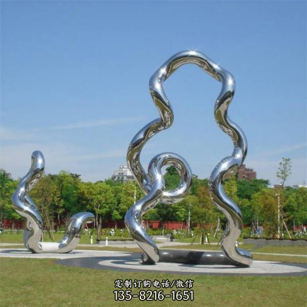 园林广场摆放不锈钢抽象艺术城市标志景观雕塑（2）