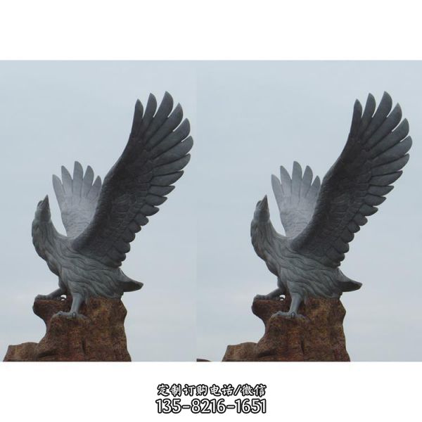 广场景区石雕雄鹰展翅户外园林大型老鹰雕塑