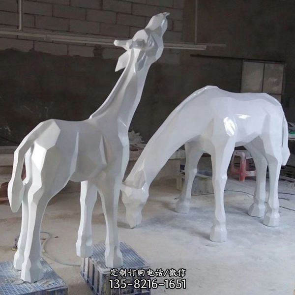 切面鹿雕塑抽象鹿摆件几何鹿定制玻璃钢雕塑小区售楼部绿地动物雕塑（2）