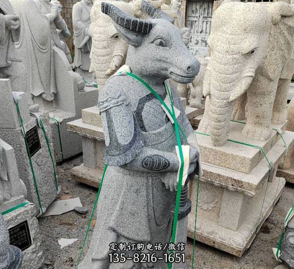 石雕兽头人身十二生肖广场装饰摆件雕塑（4）