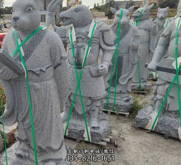 石雕兽头人身十二生肖广场装饰摆件雕塑（5）