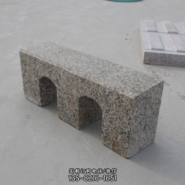 公园庭院摆放花岗岩石雕青石做旧石桌凳（3）