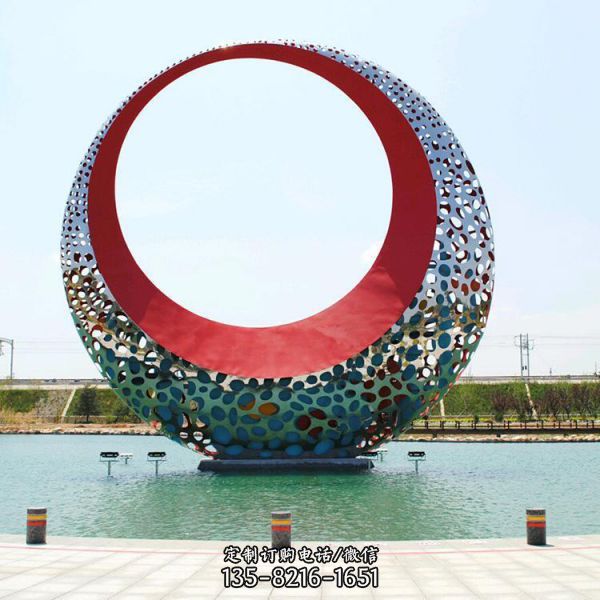不锈钢异形圆环雕塑 广场公园现代水景摆件（3）